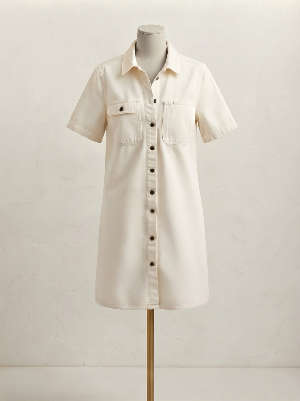 Universal Thread Cream Button-Front Shirt Dress Coverup